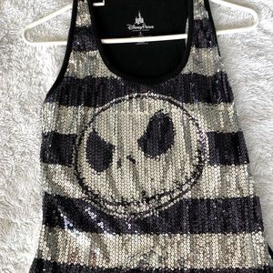 Disney Parks Jack Skellington Sequin Tank Top